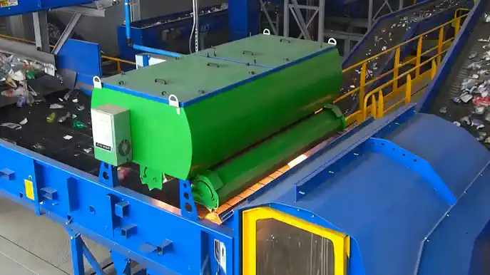 Optical sorting in a MRF - recycling facility with mixed-up materials.