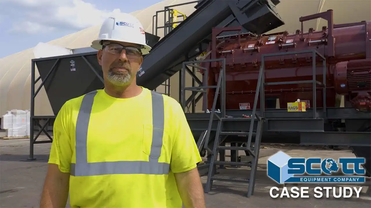 Scott Equipment food waste depackager and  shredder. YouTube thumbnail.