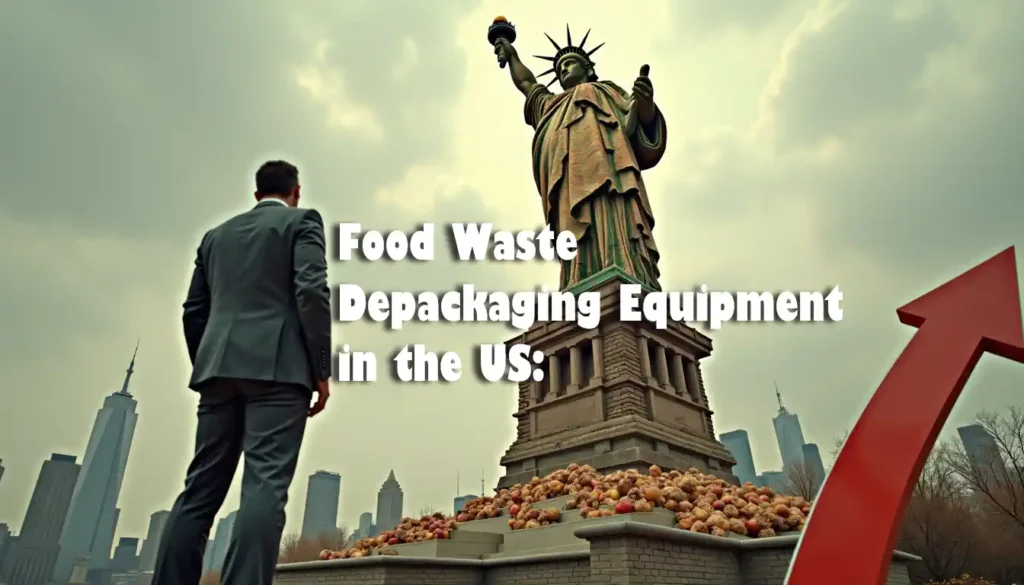 Image text: Food Waste Depackaging Equipment in the US Guide. An article featured image.