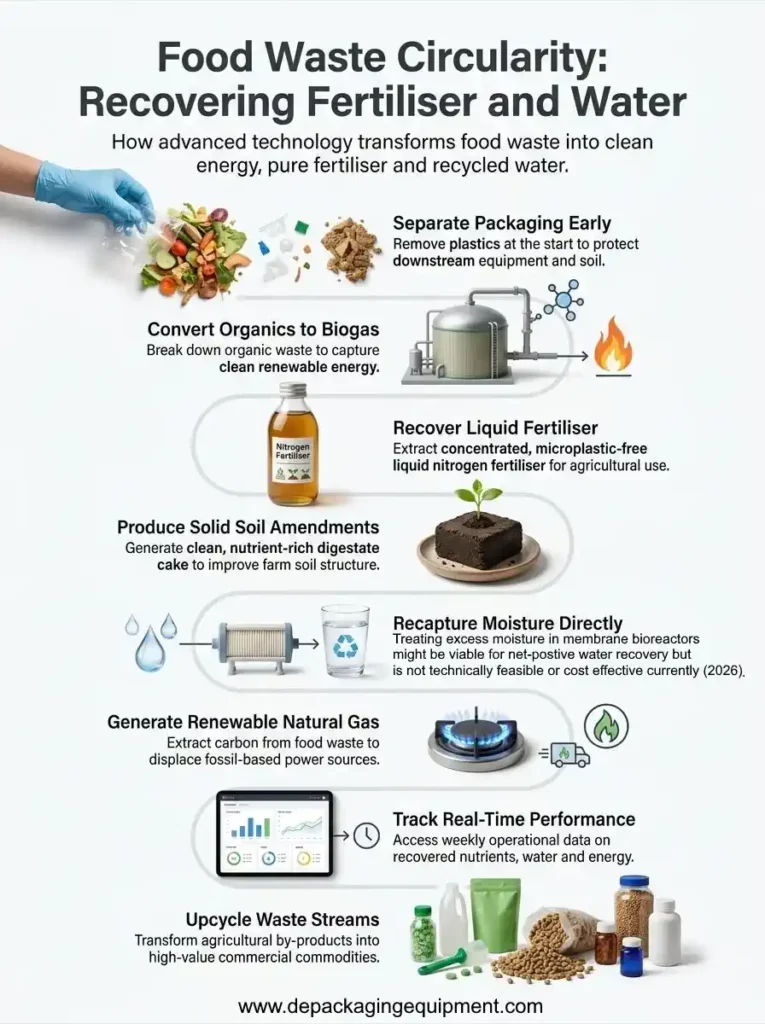 Infographic: Food Waste Circularity Outputs Recovering Vital Fertilizer - and in the future Water..